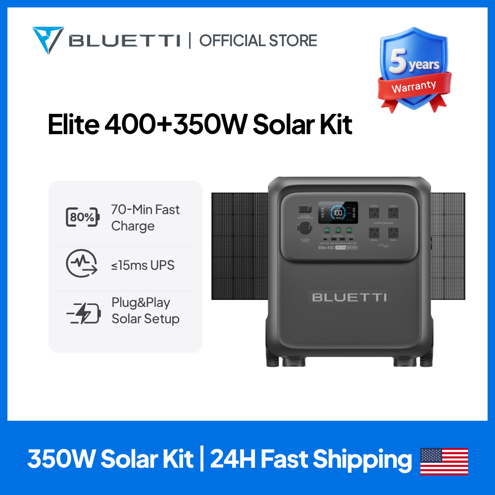 Solar Powered Charger - BLUETTI Elite 400 3840Wh Solar Generator