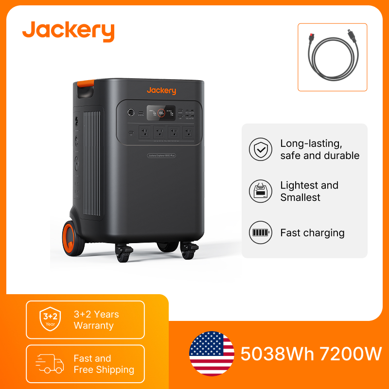 Solar Powered Charger - Jackery Explorer 5000 Plus with Anderson