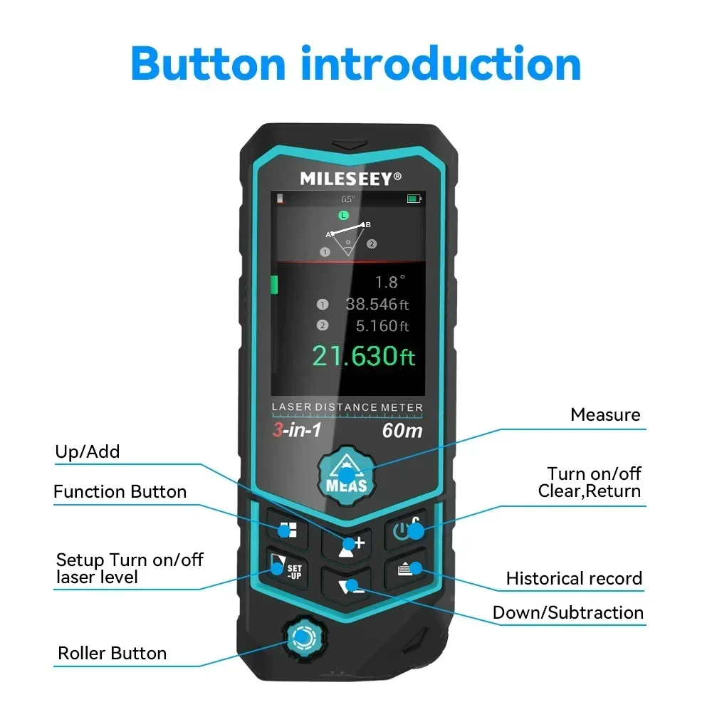Mileseey R2B 60M USB Charging  - Laser Distance Measure recension och pris