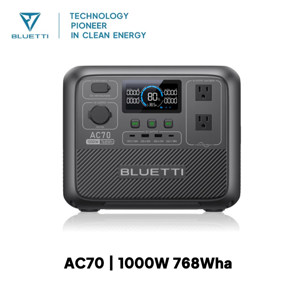 BLUETTI AC70 1000W 768Wh Porta - Solar Powered Charger recension och pris