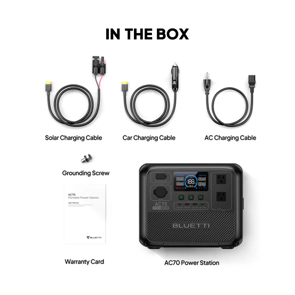 BLUETTI AC70 1000W 768Wh Porta - Solar Powered Charger recension och pris
