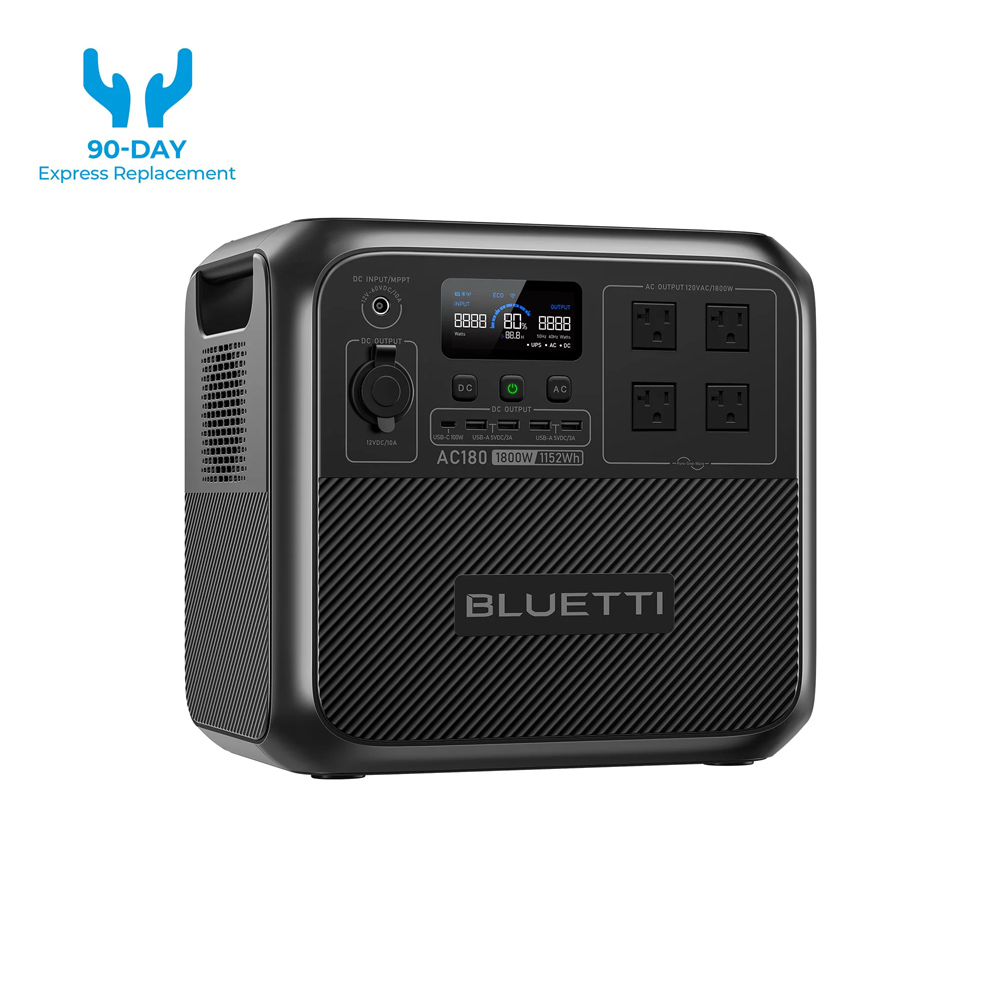 【RENEW】BLUETTI AC180 Solar Por - Solar Powered Charger recension och pris