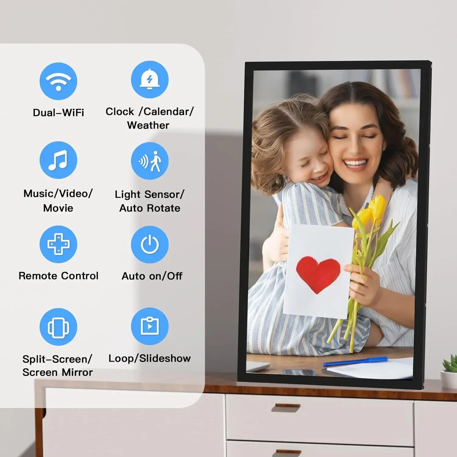 Large Digital Picture Frame 21 - Digital Photo Frame Wifi recension och pris