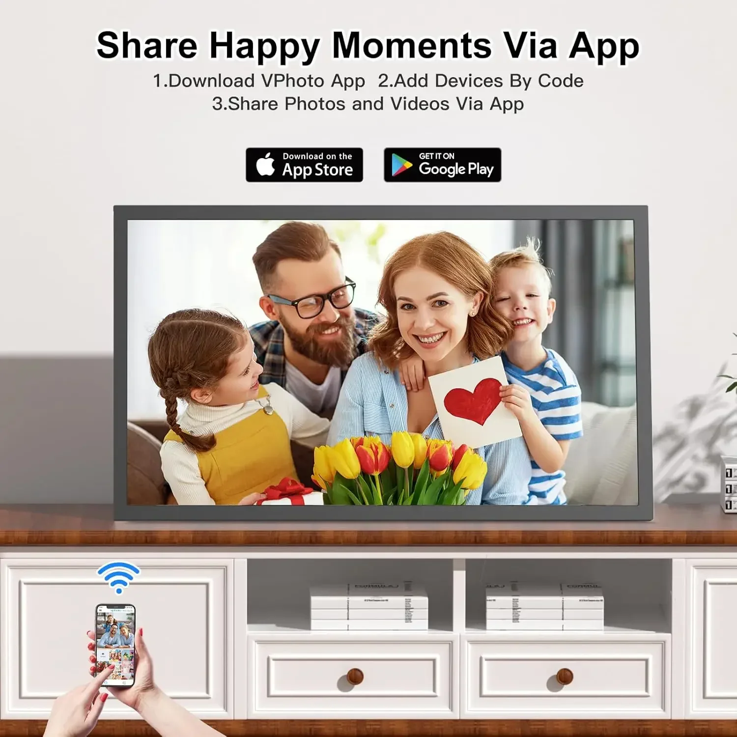 Large Digital Picture Frame 21 - Digital Photo Frame Wifi recension och pris
