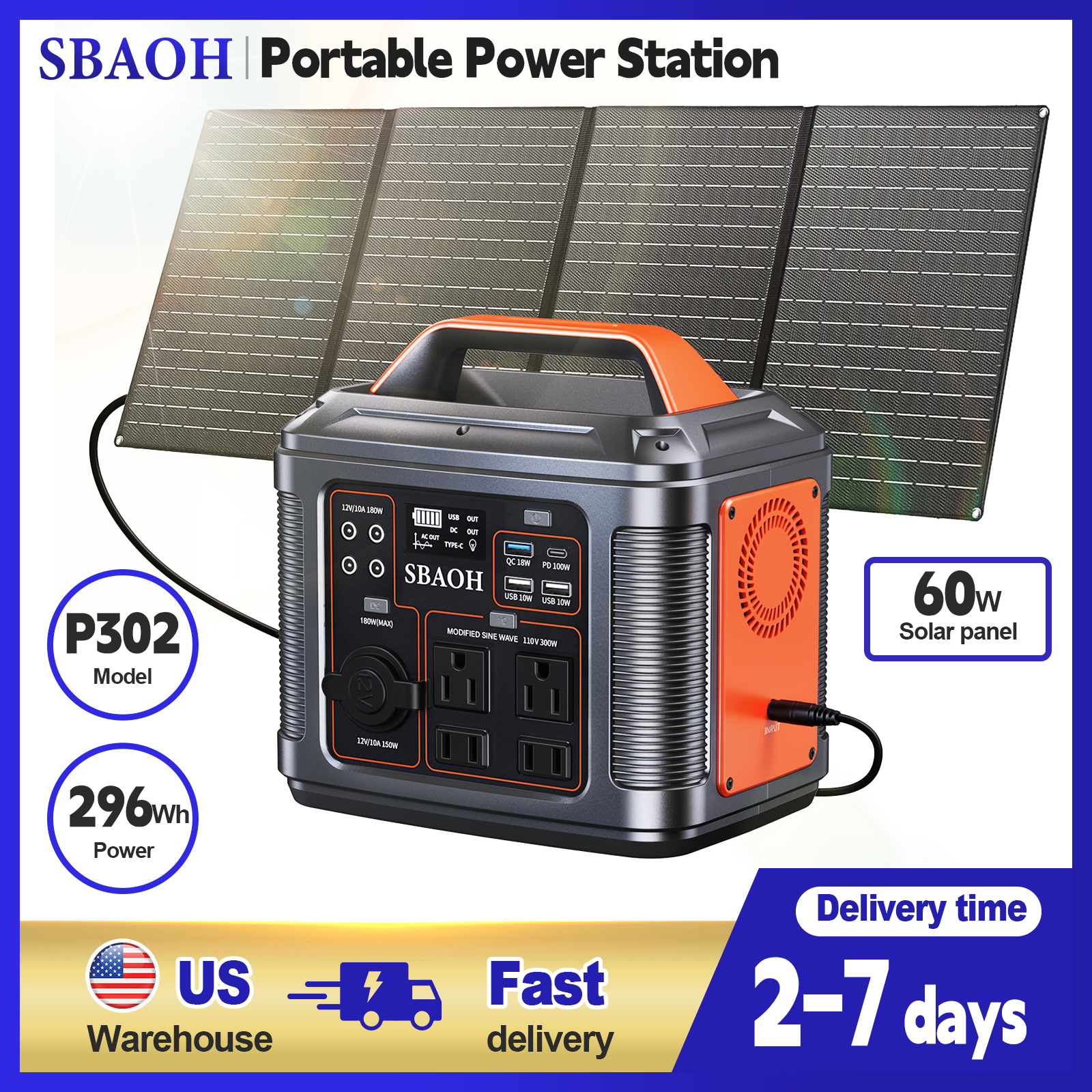 300W Portable Power Station, 2 - Solar Powered Charger recension och pris