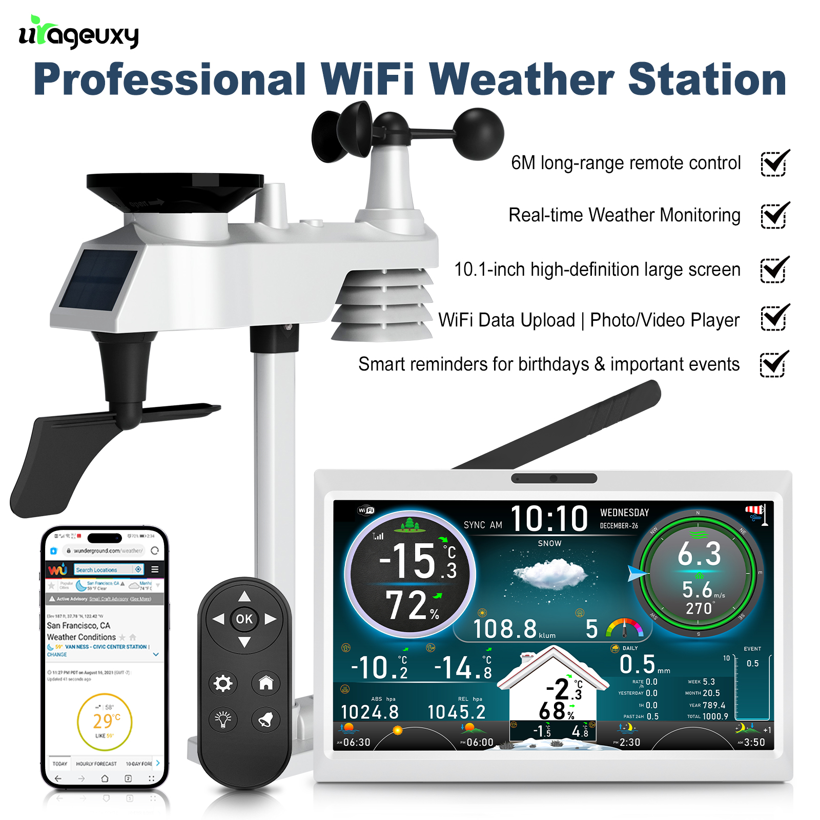 10.1 Inch HD TFT Display WiFi  - Digital Photo Frame Wifi recension och pris